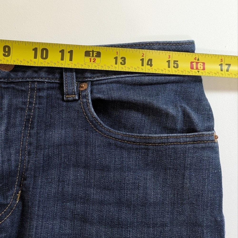 L.L Bean Women's Flex Straight Leg Favorite Fit Jeans Size 12 Petites Blue EUC - Picture 8 of 15